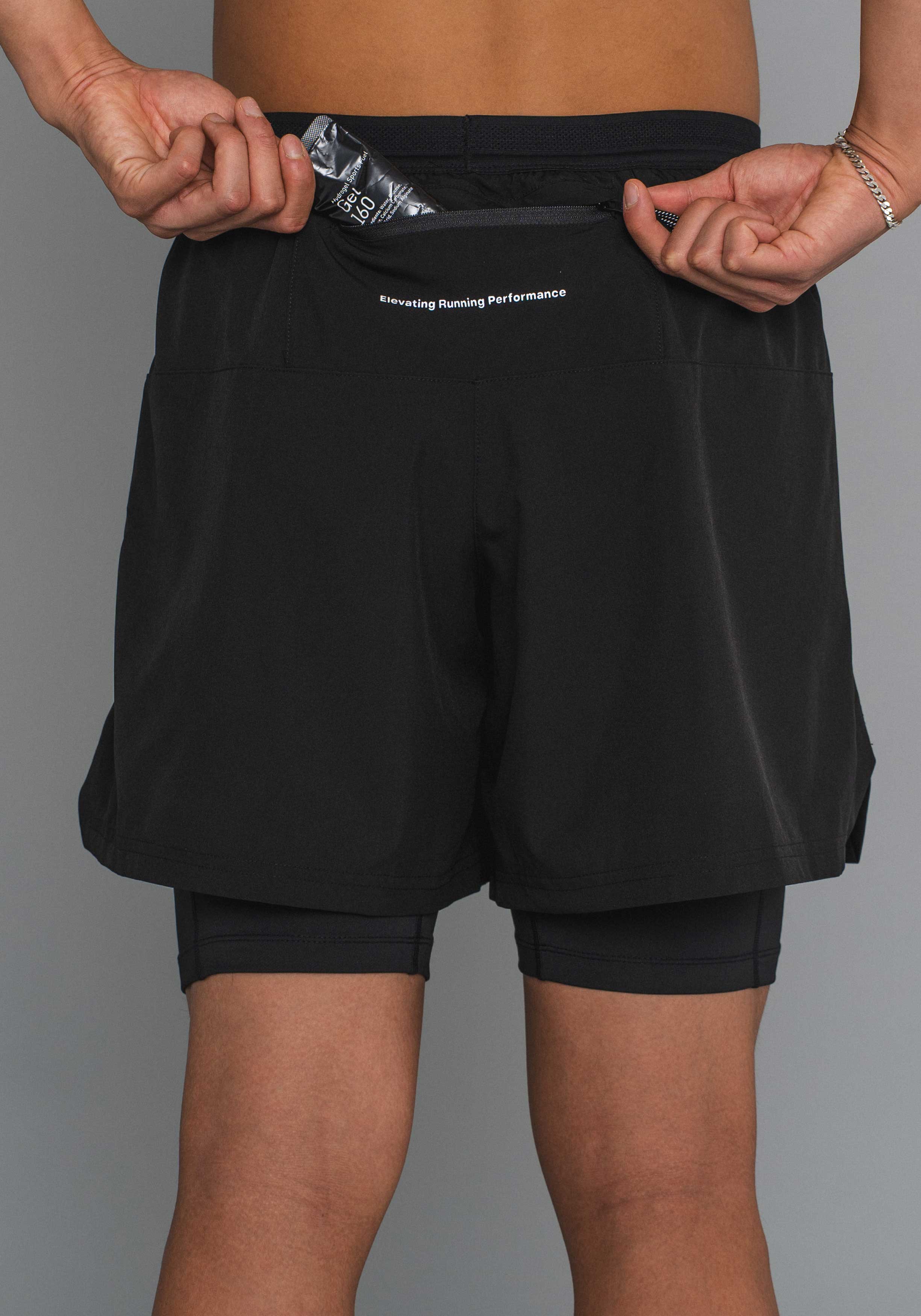 DOXA RUN ApS MNS RERUN 2-1 SHORTS 5" Shorts Black 02
