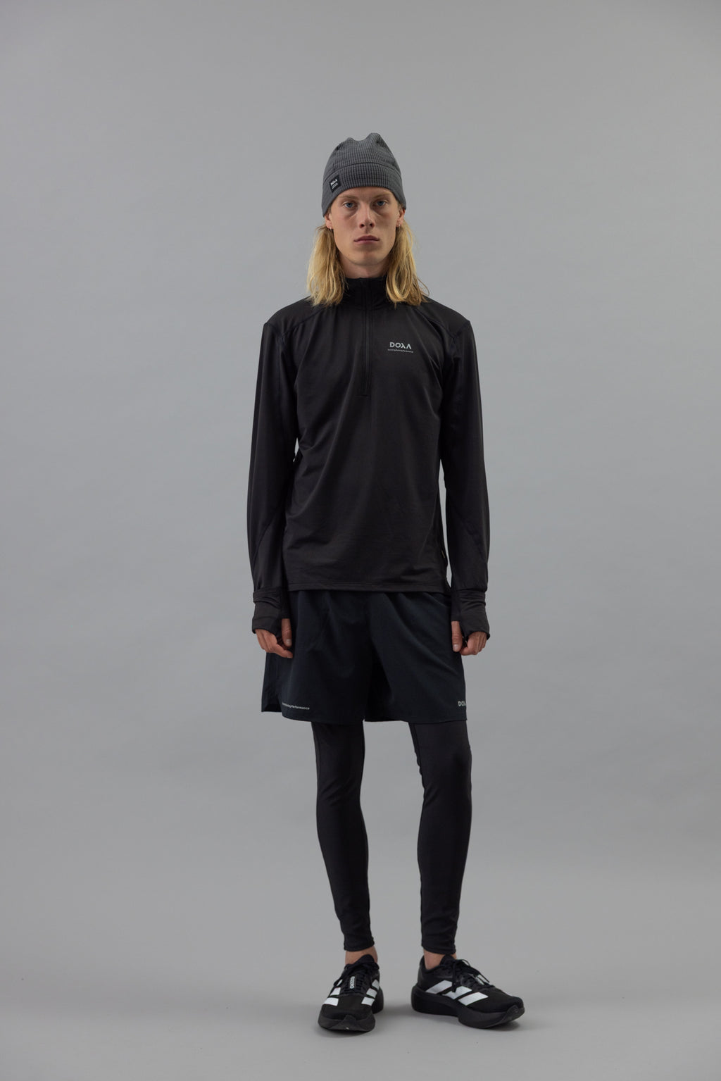 DOXA RUN ApS MNS THERMAL HALF ZIP Tee LS Black 02