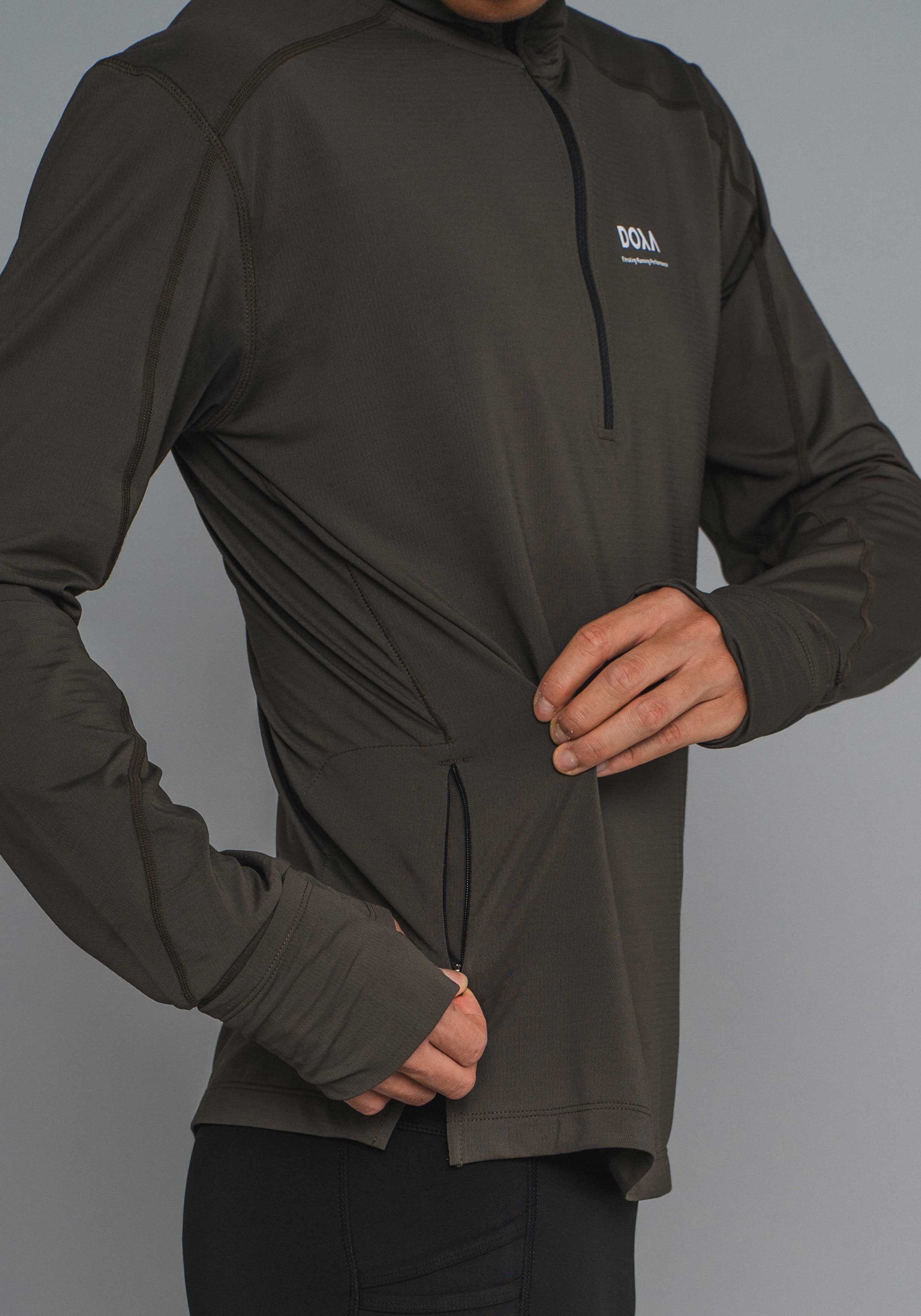DOXA RUN ApS MNS THERMAL HALF ZIP Tee LS Terra 38