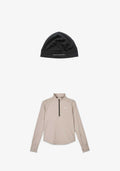 WOMENS THERMAL HALF ZIP + BEANIE KIT - Cloud #card-only
